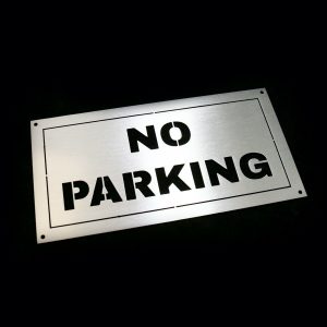 Stainless Steel "No Parking" Door Sign