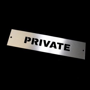 Stainless Steel "Private" Door Sign