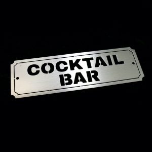 Stainless Steel "Cocktail Bar" Door Sign