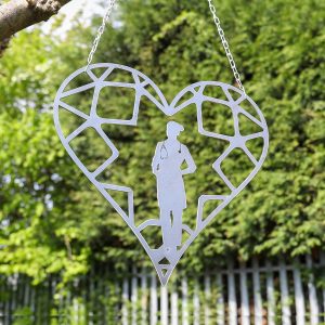 Steel Nurse NHS Heart Silhouette Wall Hanging Garden Decor