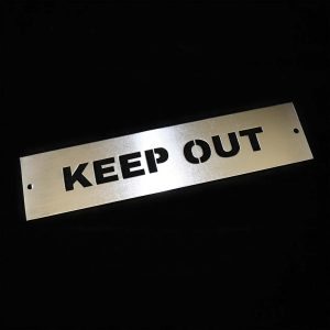 Metal "Keep Out" Silhouette Door Sign