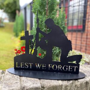 Metal Lest We Forget Soldier Military Garden Silhouette Sculpture
