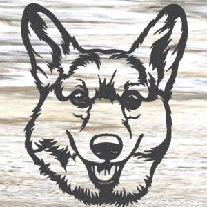 Metal Corgi Pet Dog Stencil Wall Art