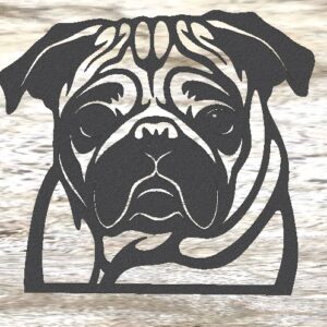 Metal Pug Pet Dog Stencil Wall Art