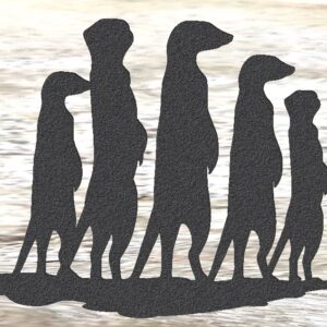 Metal Meerkats Animal Stencil Wall Art