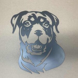 Rottweiler Dog Breed Head Metal Silhouette Memorial Wall Art and Gifts