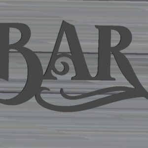Metal Bar Sign Garden Silhouette Wall Art