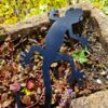 Metal Gecko Garden Silhouette Sculpture