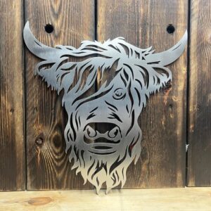 Metal Highland Cow Wall Art Decor, Scottish Cow, Perfect for every Highland Cow lover.