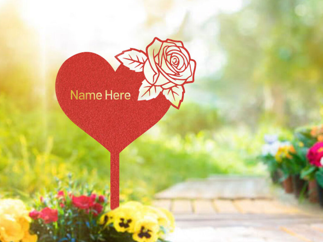 Heart and Rose for Mothers Day Gifts, Personalised Heart Rose Memorial ...
