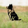 12" Tall Custom Metal Border Collie Dog Breed with Stake Garden Memorial, Pet Memorial Gifts, Sympathy Signage, Pet Metal Memorials Gift